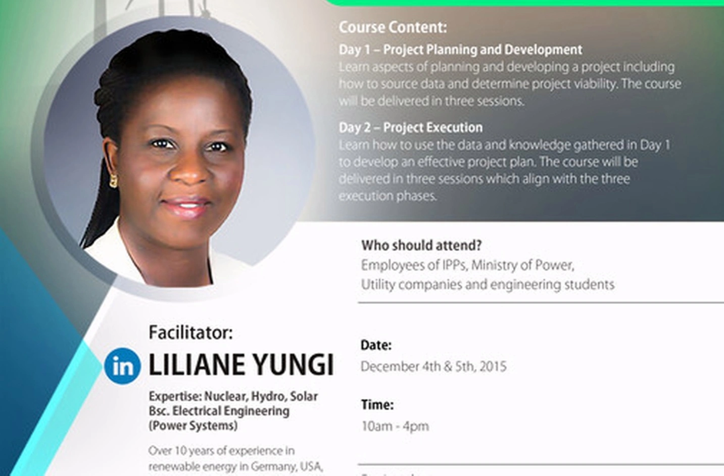 Energy planning workshop for professionals